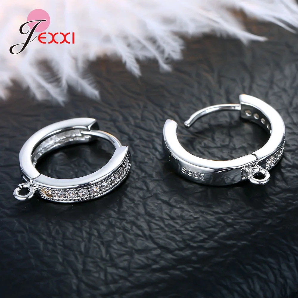 Korean Style Various Models Crystal Earring Findings Genuine 925 Sterling Silver Earring Findings Jewelry Accessories For DIY