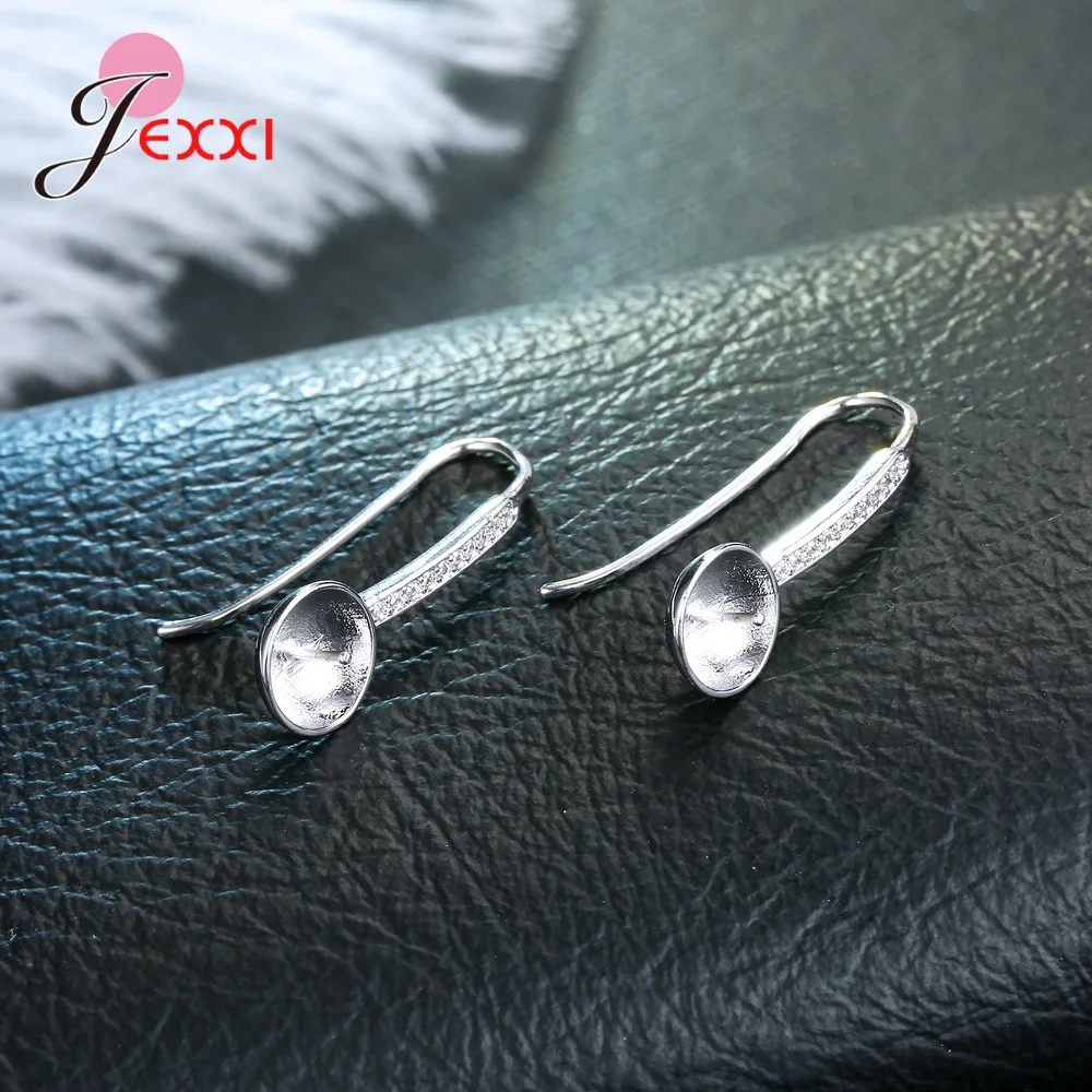 Korean Style Various Models Crystal Earring Findings Genuine 925 Sterling Silver Earring Findings Jewelry Accessories For DIY