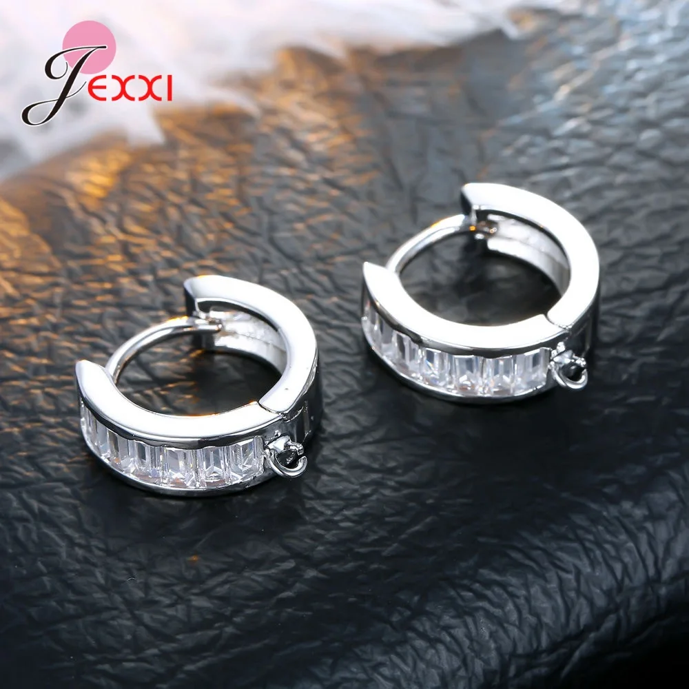 Korean Style Various Models Crystal Earring Findings Genuine 925 Sterling Silver Earring Findings Jewelry Accessories For DIY