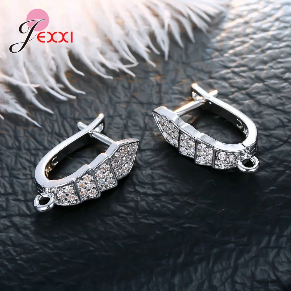 Korean Style Various Models Crystal Earring Findings Genuine 925 Sterling Silver Earring Findings Jewelry Accessories For DIY