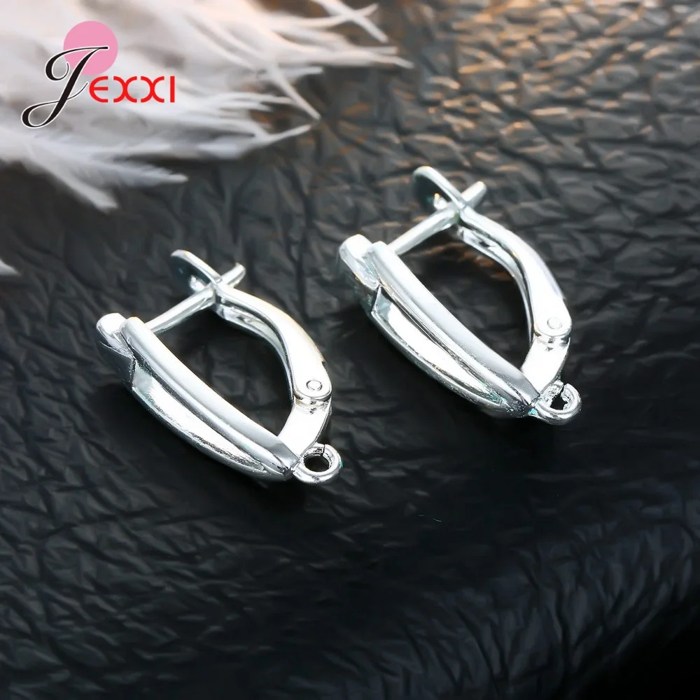 Korean Style Various Models Crystal Earring Findings Genuine 925 Sterling Silver Earring Findings Jewelry Accessories For DIY