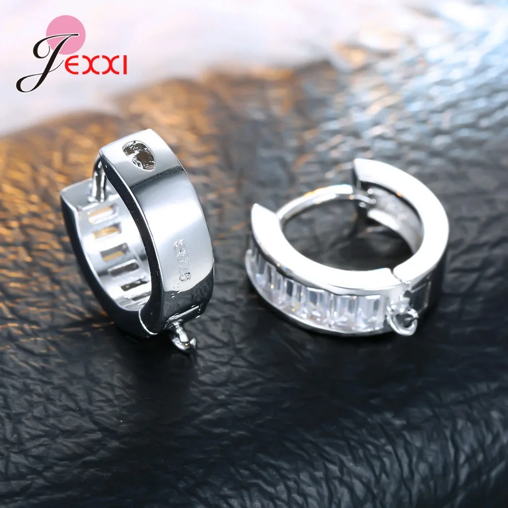 Korean Style Various Models Crystal Earring Findings Genuine 925 Sterling Silver Earring Findings Jewelry Accessories For DIY