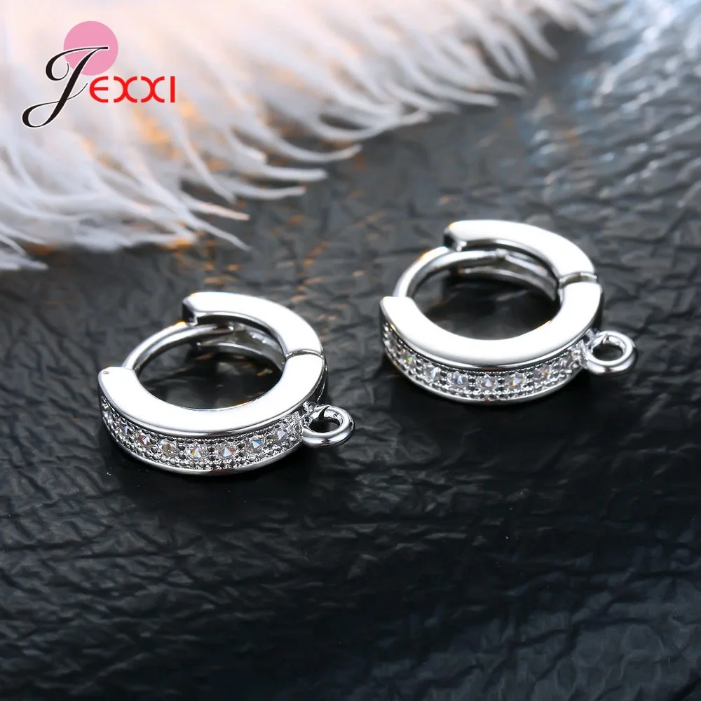 Korean Style Various Models Crystal Earring Findings Genuine 925 Sterling Silver Earring Findings Jewelry Accessories For DIY