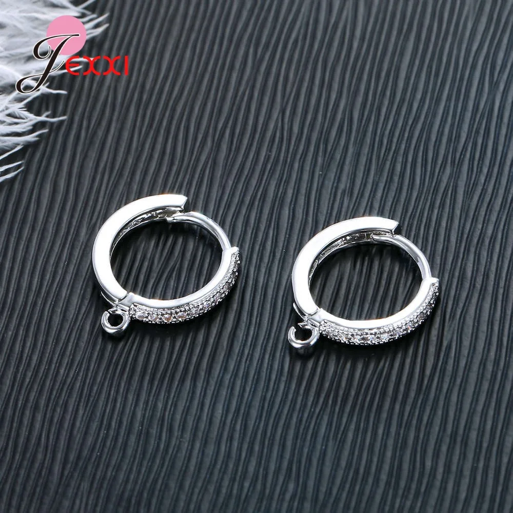 Korean Style Various Models Crystal Earring Findings Genuine 925 Sterling Silver Earring Findings Jewelry Accessories For DIY
