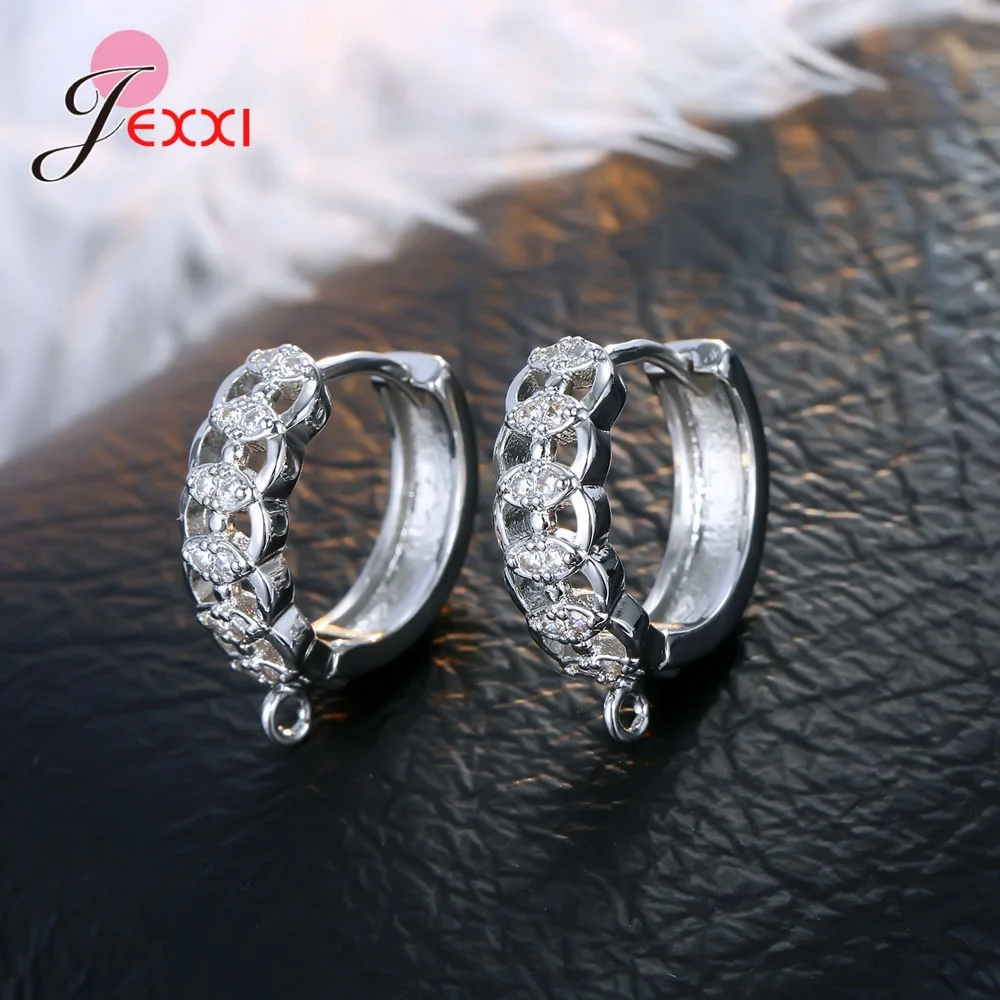 Korean Style Various Models Crystal Earring Findings Genuine 925 Sterling Silver Earring Findings Jewelry Accessories For DIY