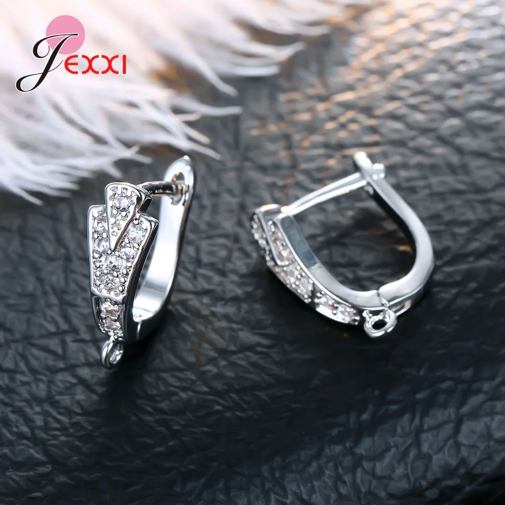 Korean Style Various Models Crystal Earring Findings Genuine 925 Sterling Silver Earring Findings Jewelry Accessories For DIY