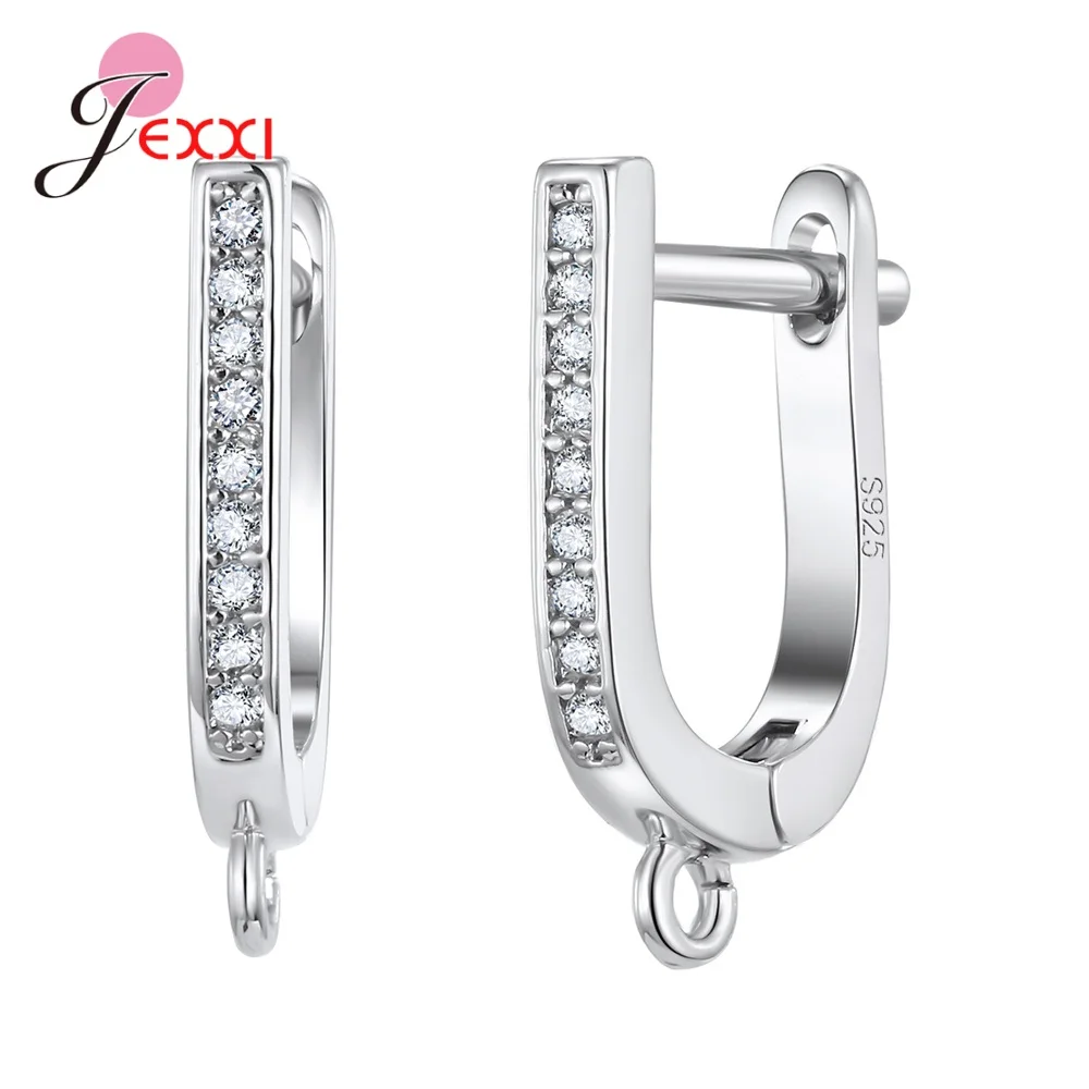 Korean Style Various Models Crystal Earring Findings Genuine 925 Sterling Silver Earring Findings Jewelry Accessories For DIY