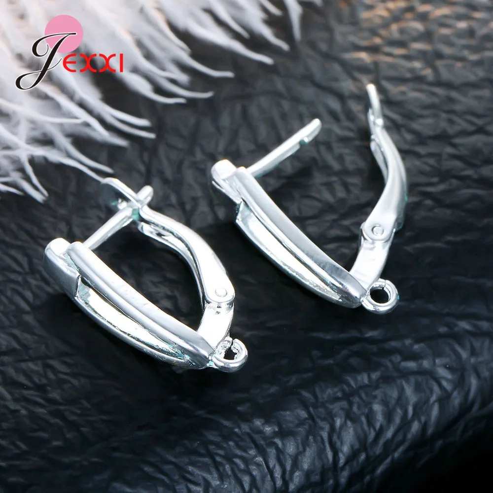 Korean Style Various Models Crystal Earring Findings Genuine 925 Sterling Silver Earring Findings Jewelry Accessories For DIY