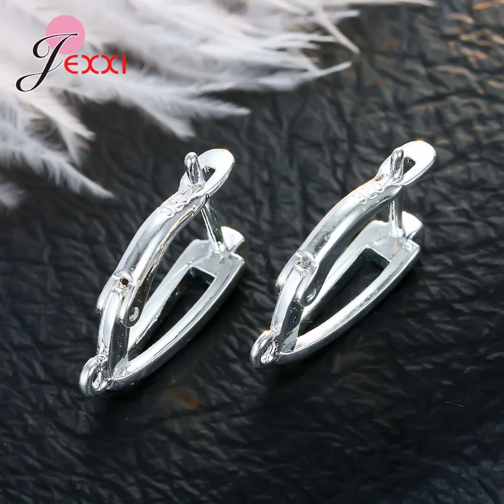 Korean Style Various Models Crystal Earring Findings Genuine 925 Sterling Silver Earring Findings Jewelry Accessories For DIY