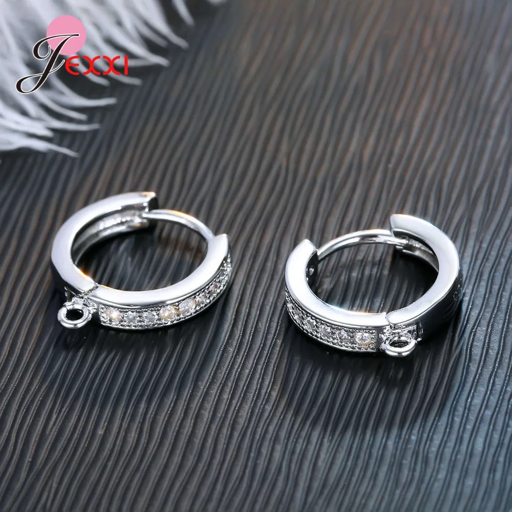 Korean Style Various Models Crystal Earring Findings Genuine 925 Sterling Silver Earring Findings Jewelry Accessories For DIY