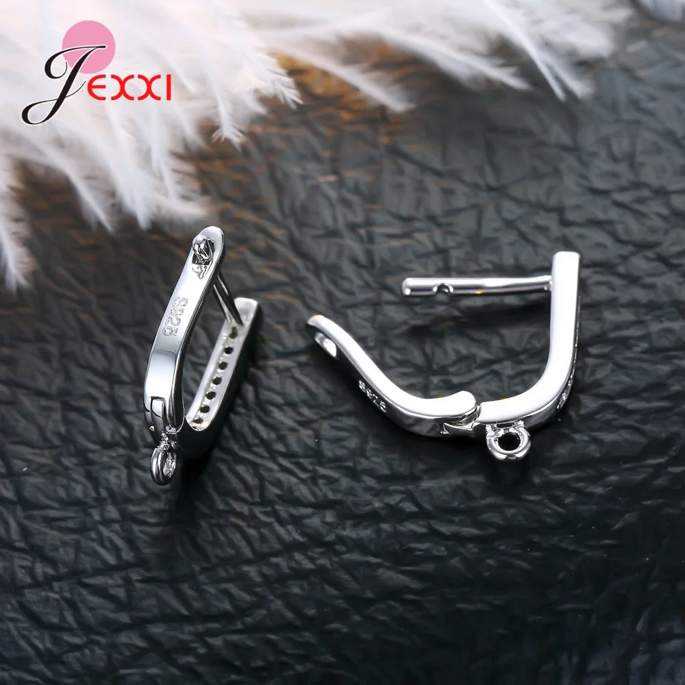 Korean Style Various Models Crystal Earring Findings Genuine 925 Sterling Silver Earring Findings Jewelry Accessories For DIY