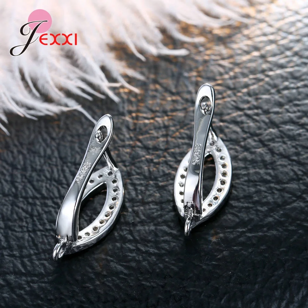 Korean Style Various Models Crystal Earring Findings Genuine 925 Sterling Silver Earring Findings Jewelry Accessories For DIY
