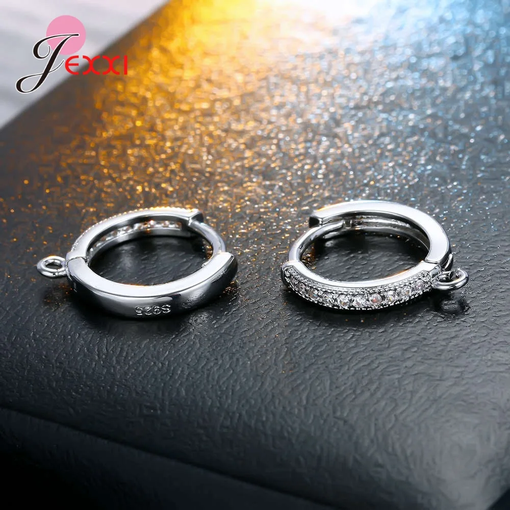 Korean Style Various Models Crystal Earring Findings Genuine 925 Sterling Silver Earring Findings Jewelry Accessories For DIY