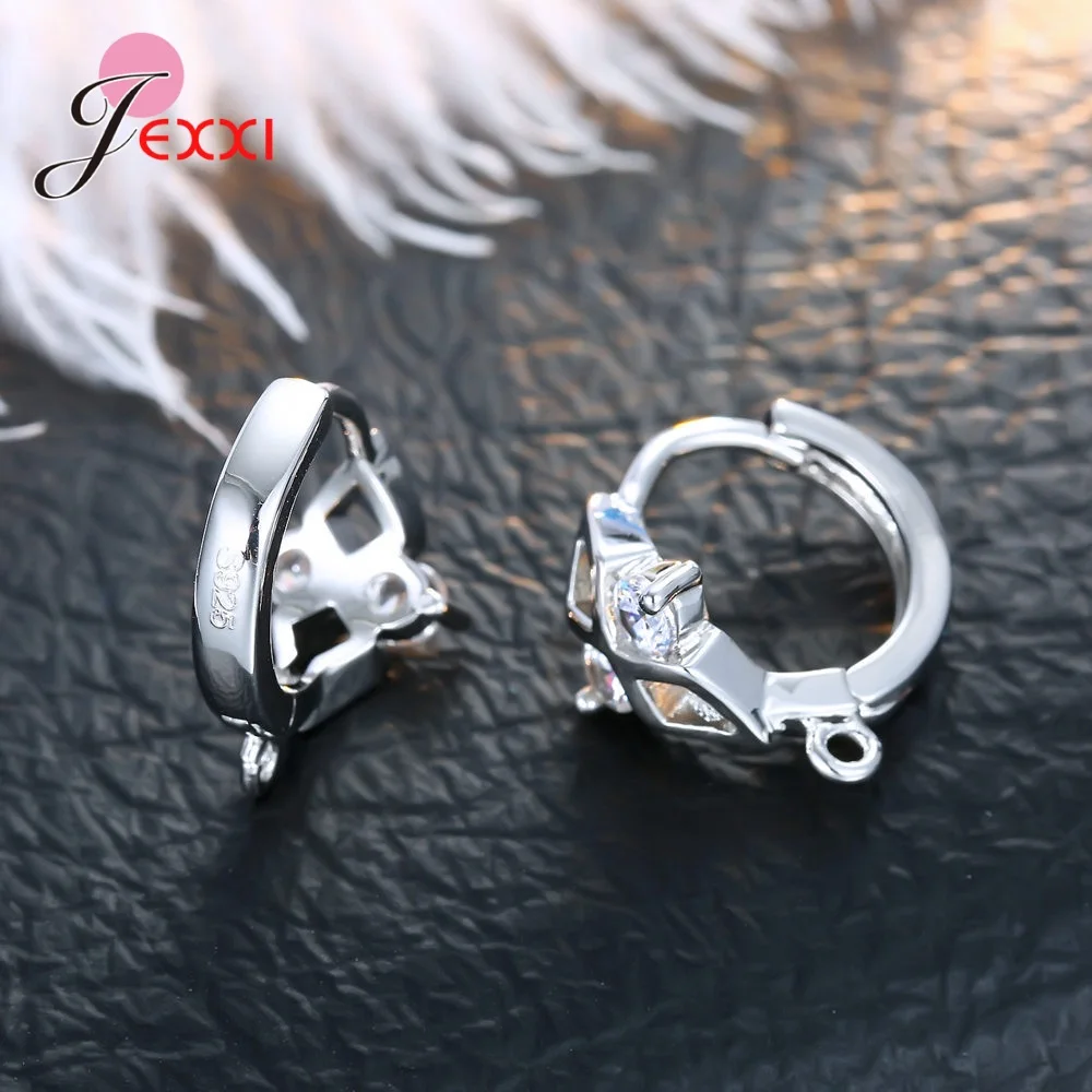 Korean Style Various Models Crystal Earring Findings Genuine 925 Sterling Silver Earring Findings Jewelry Accessories For DIY