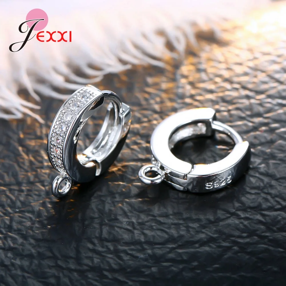 Korean Style Various Models Crystal Earring Findings Genuine 925 Sterling Silver Earring Findings Jewelry Accessories For DIY