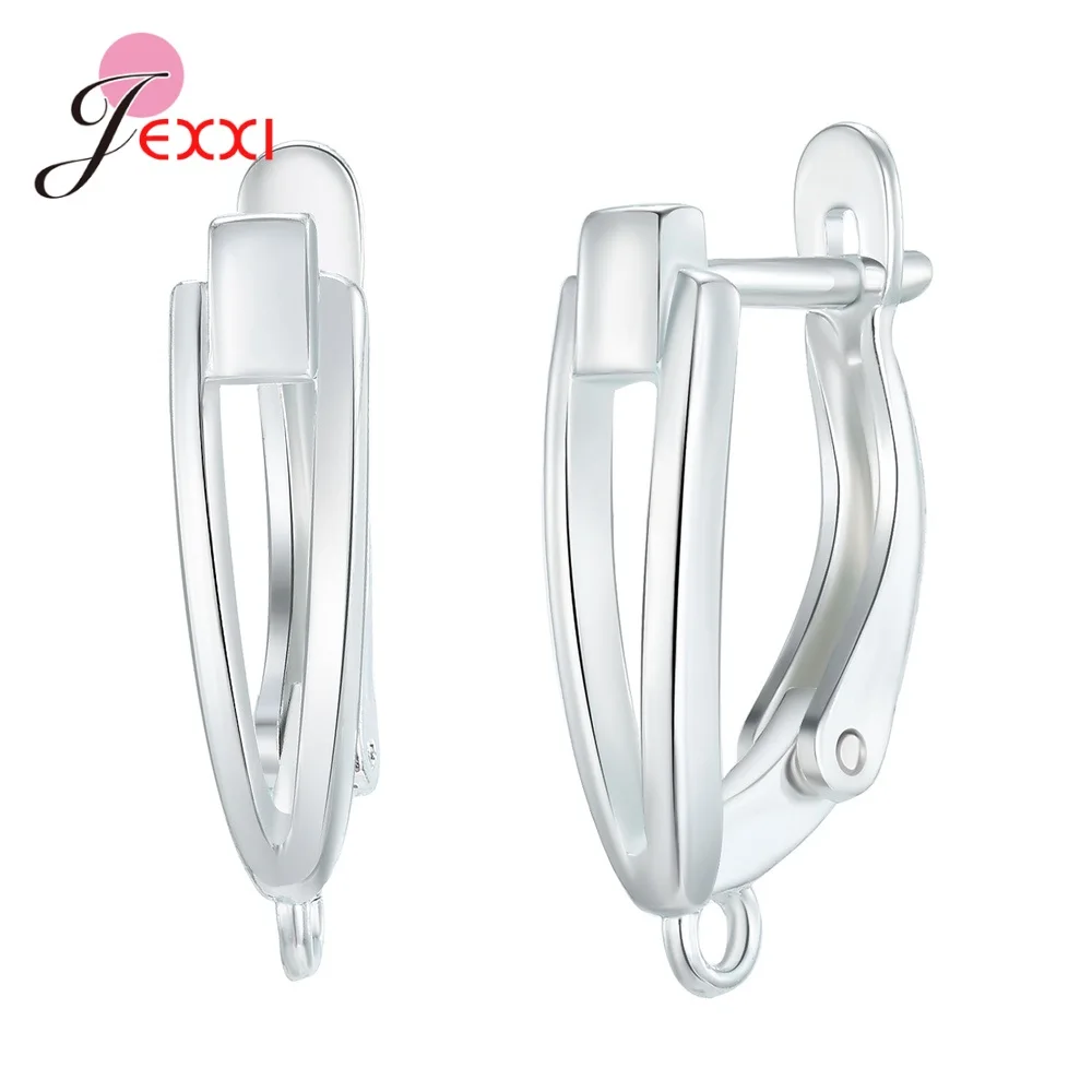 Korean Style Various Models Crystal Earring Findings Genuine 925 Sterling Silver Earring Findings Jewelry Accessories For DIY