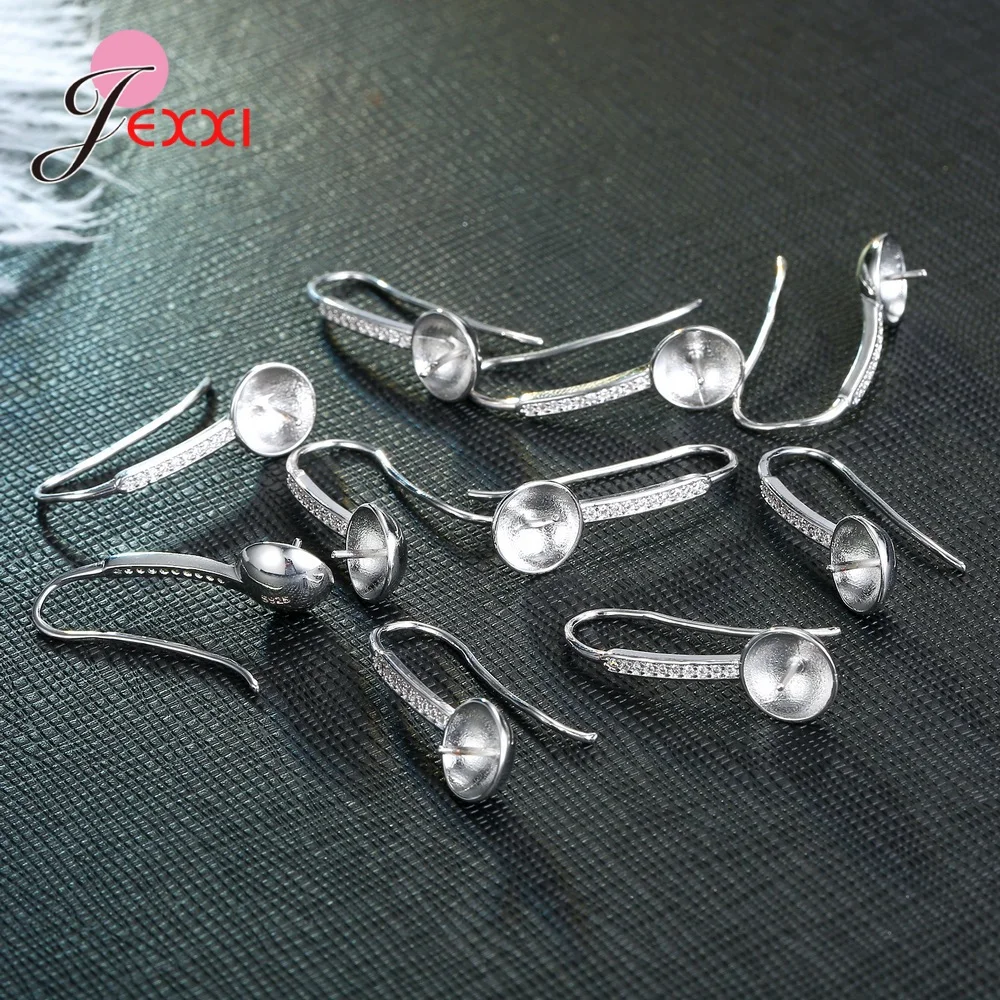 Korean Style Various Models Crystal Earring Findings Genuine 925 Sterling Silver Earring Findings Jewelry Accessories For DIY