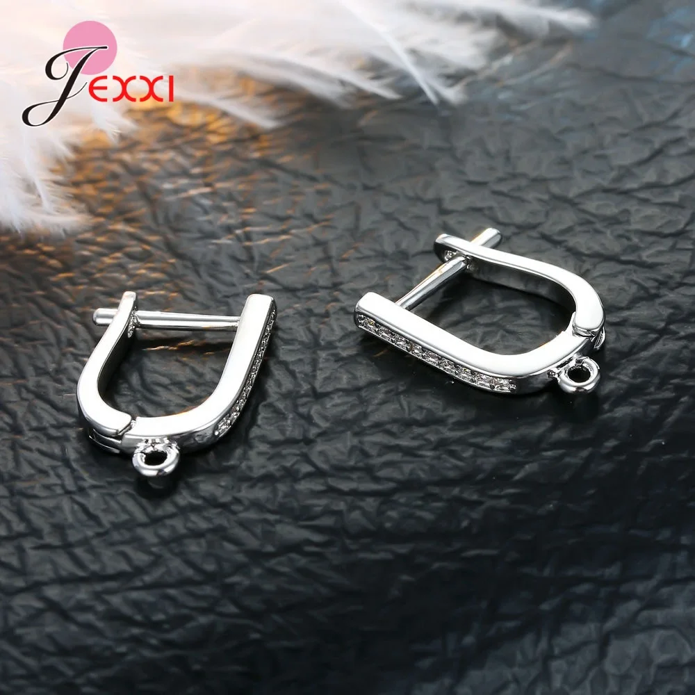 Korean Style Various Models Crystal Earring Findings Genuine 925 Sterling Silver Earring Findings Jewelry Accessories For DIY