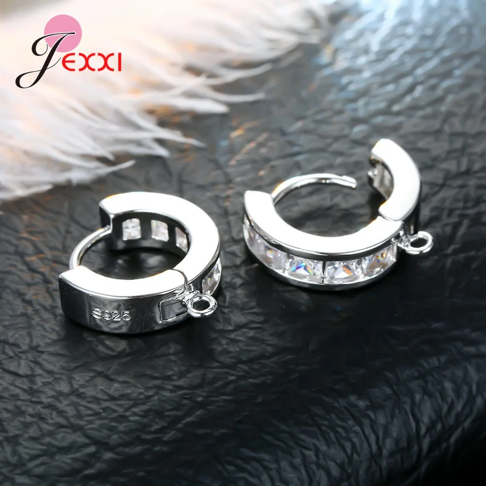 Korean Style Various Models Crystal Earring Findings Genuine 925 Sterling Silver Earring Findings Jewelry Accessories For DIY