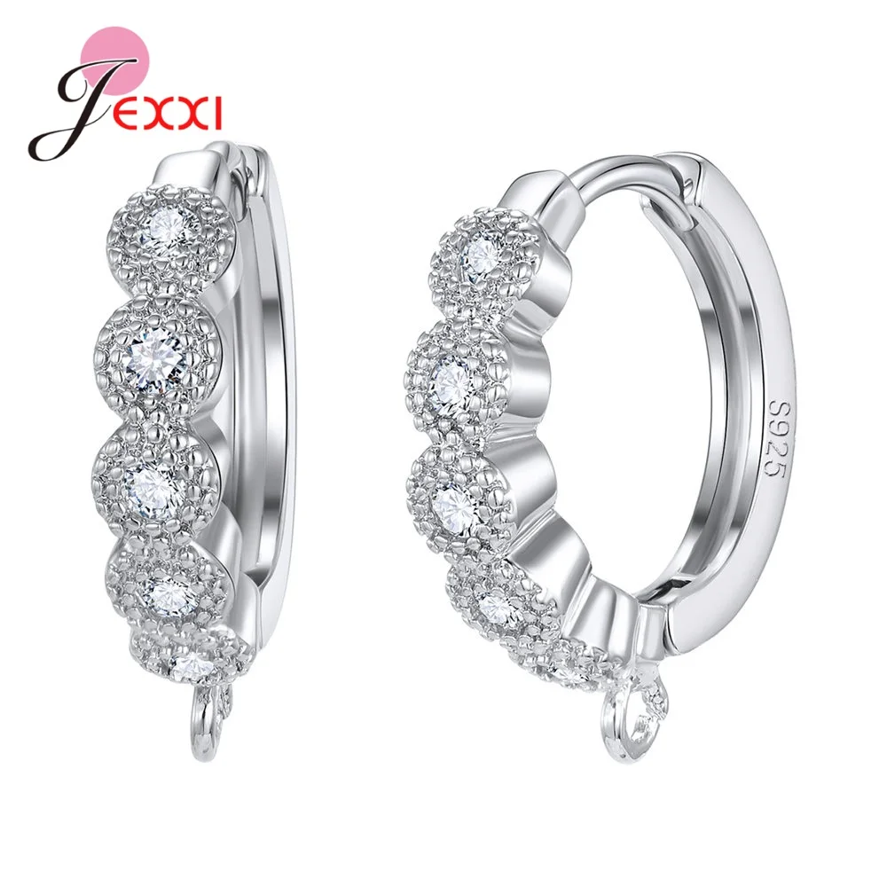Korean Style Various Models Crystal Earring Findings Genuine 925 Sterling Silver Earring Findings Jewelry Accessories For DIY