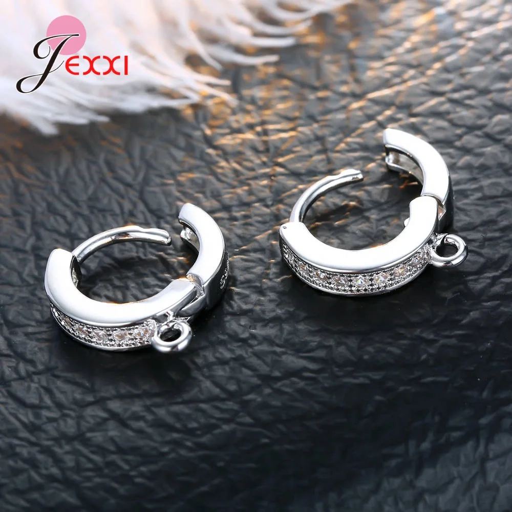 Korean Style Various Models Crystal Earring Findings Genuine 925 Sterling Silver Earring Findings Jewelry Accessories For DIY
