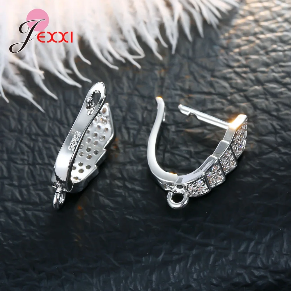 Korean Style Various Models Crystal Earring Findings Genuine 925 Sterling Silver Earring Findings Jewelry Accessories For DIY