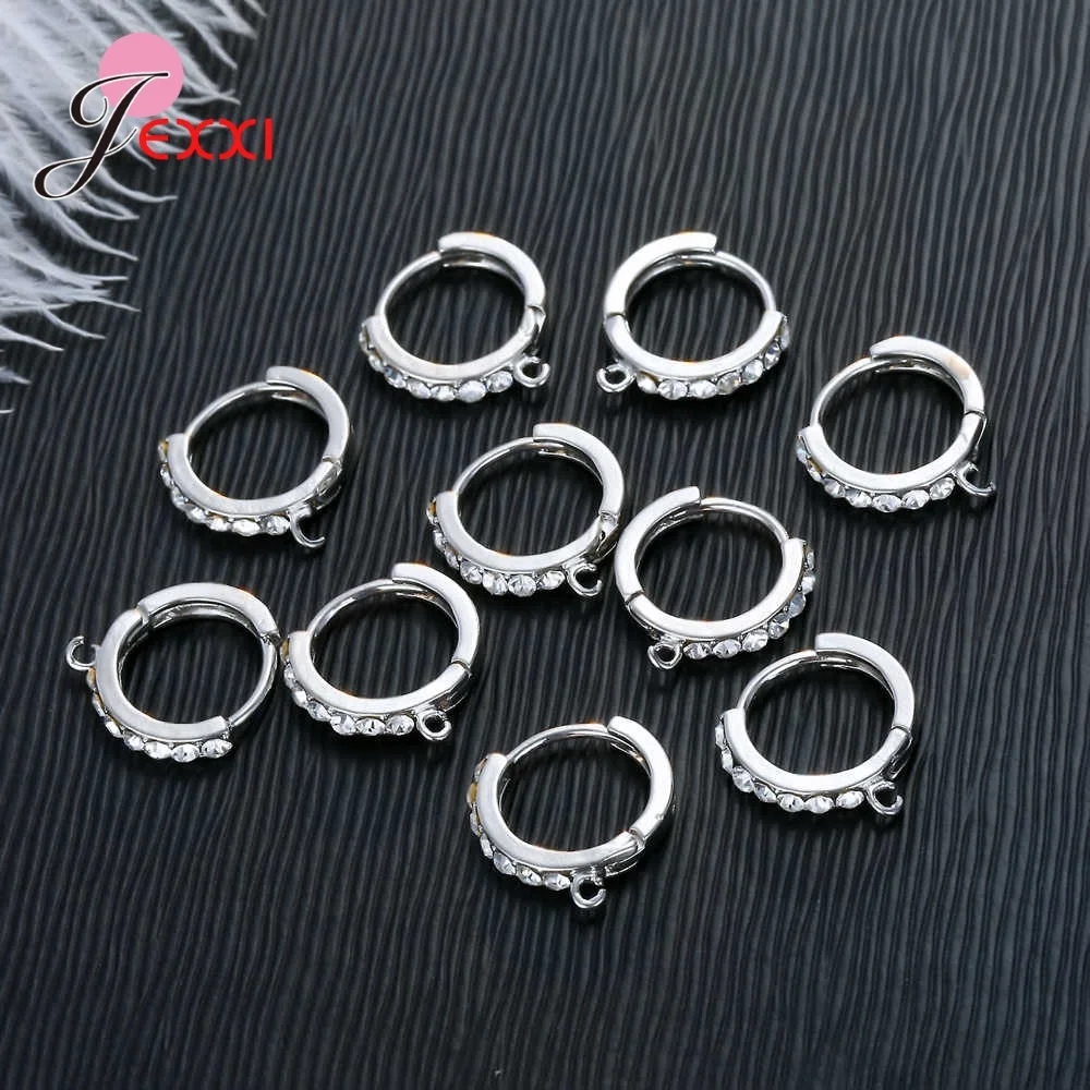 Korean Style Various Models Crystal Earring Findings Genuine 925 Sterling Silver Earring Findings Jewelry Accessories For DIY