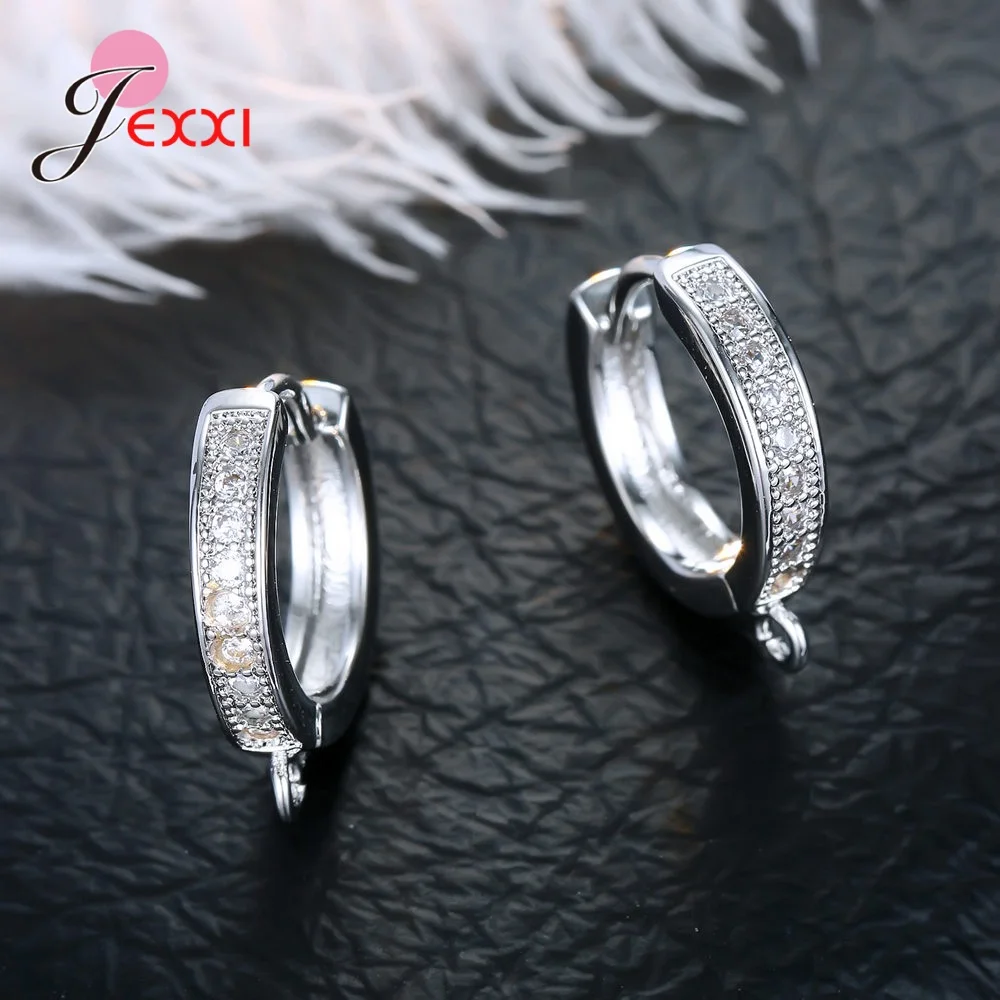Korean Style Various Models Crystal Earring Findings Genuine 925 Sterling Silver Earring Findings Jewelry Accessories For DIY