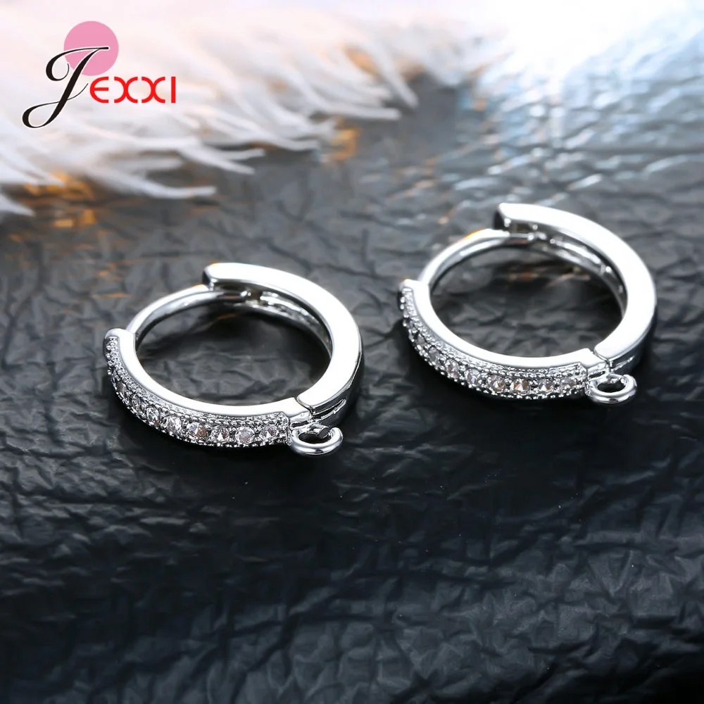 Korean Style Various Models Crystal Earring Findings Genuine 925 Sterling Silver Earring Findings Jewelry Accessories For DIY