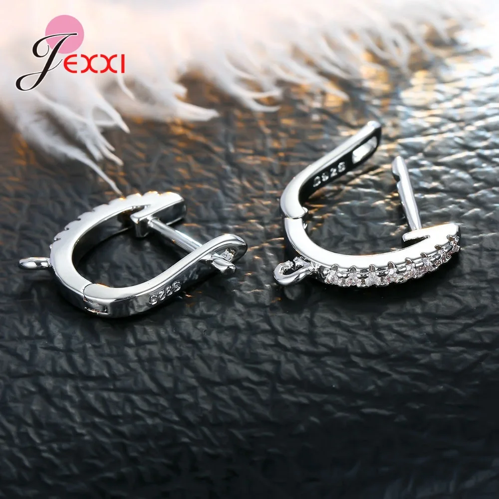 Korean Style Various Models Crystal Earring Findings Genuine 925 Sterling Silver Earring Findings Jewelry Accessories For DIY
