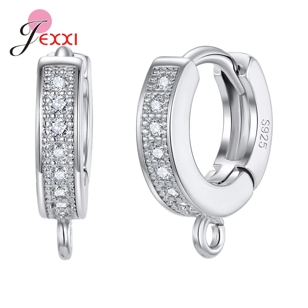 Korean Style Various Models Crystal Earring Findings Genuine 925 Sterling Silver Earring Findings Jewelry Accessories For DIY