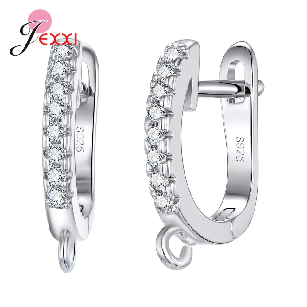 Korean Style Various Models Crystal Earring Findings Genuine 925 Sterling Silver Earring Findings Jewelry Accessories For DIY