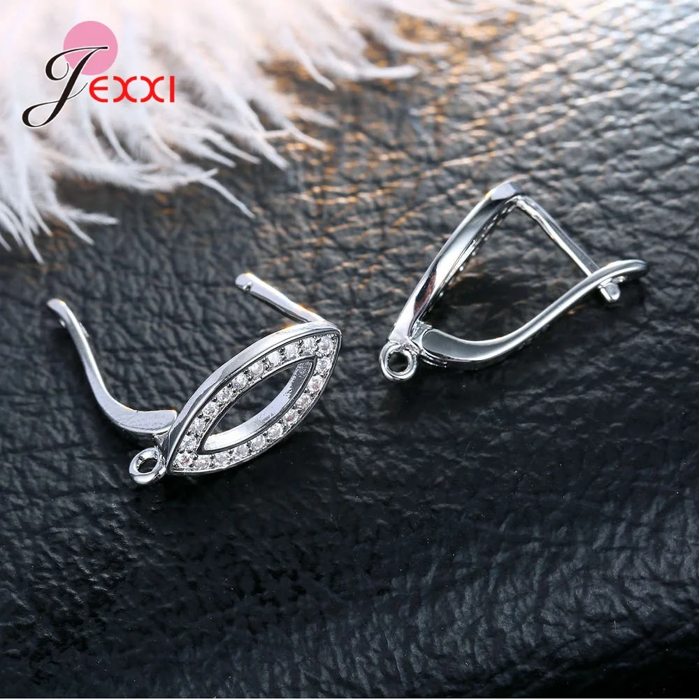 Korean Style Various Models Crystal Earring Findings Genuine 925 Sterling Silver Earring Findings Jewelry Accessories For DIY