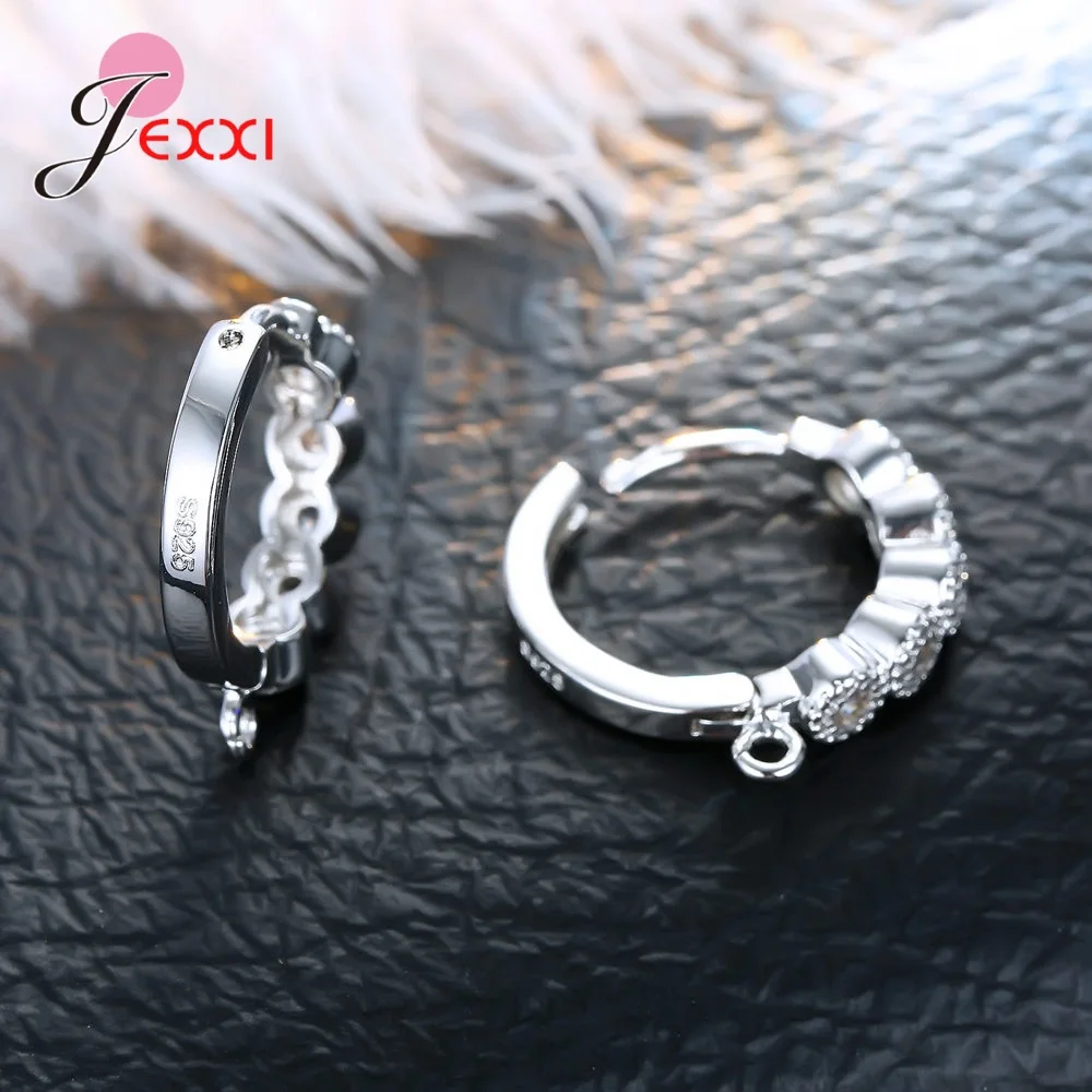 Korean Style Various Models Crystal Earring Findings Genuine 925 Sterling Silver Earring Findings Jewelry Accessories For DIY