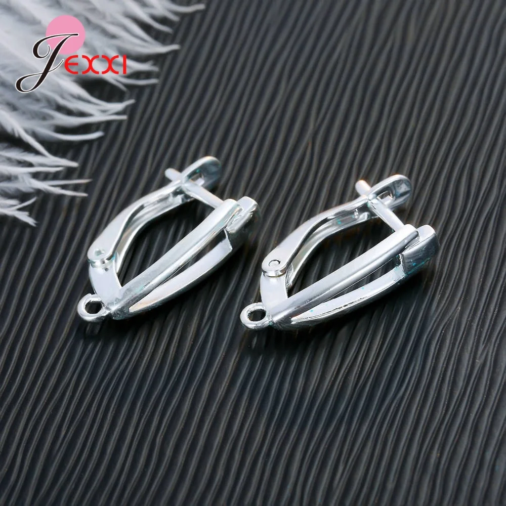Korean Style Various Models Crystal Earring Findings Genuine 925 Sterling Silver Earring Findings Jewelry Accessories For DIY