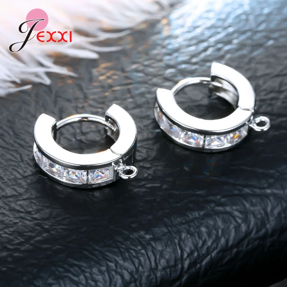 Korean Style Various Models Crystal Earring Findings Genuine 925 Sterling Silver Earring Findings Jewelry Accessories For DIY
