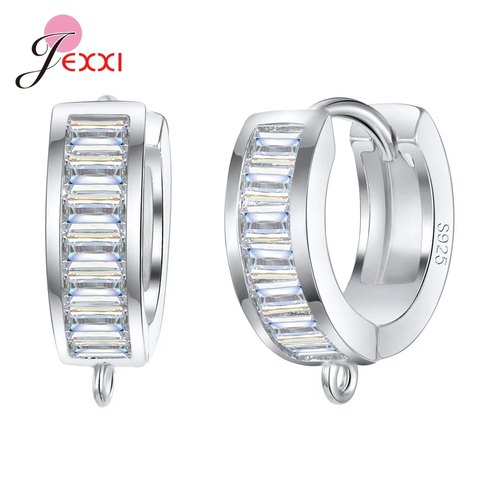 Korean Style Various Models Crystal Earring Findings Genuine 925 Sterling Silver Earring Findings Jewelry Accessories For DIY