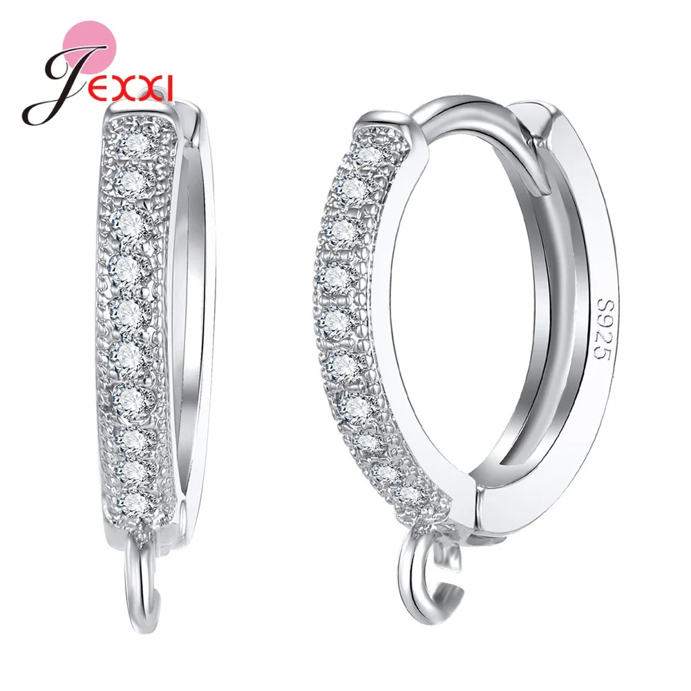 Korean Style Various Models Crystal Earring Findings Genuine 925 Sterling Silver Earring Findings Jewelry Accessories For DIY