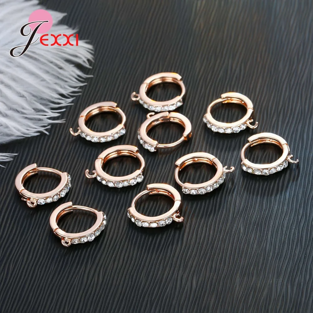 Korean Style Various Models Crystal Earring Findings Genuine 925 Sterling Silver Earring Findings Jewelry Accessories For DIY