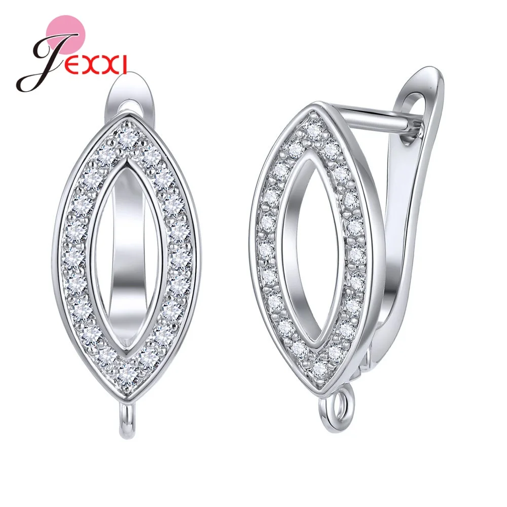 Korean Style Various Models Crystal Earring Findings Genuine 925 Sterling Silver Earring Findings Jewelry Accessories For DIY