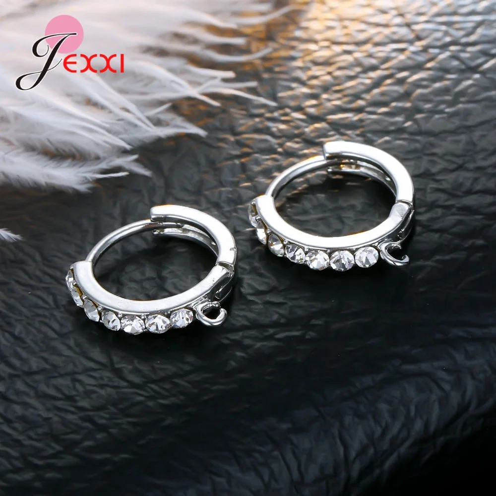 Korean Style Various Models Crystal Earring Findings Genuine 925 Sterling Silver Earring Findings Jewelry Accessories For DIY