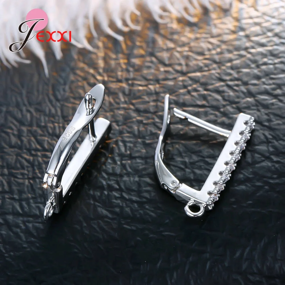 Korean Style Various Models Crystal Earring Findings Genuine 925 Sterling Silver Earring Findings Jewelry Accessories For DIY