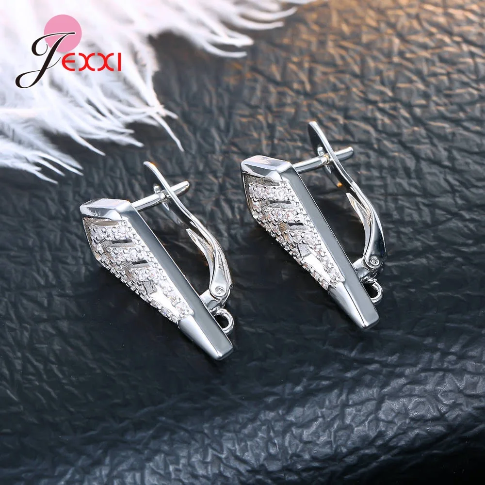 Korean Style Various Models Crystal Earring Findings Genuine 925 Sterling Silver Earring Findings Jewelry Accessories For DIY