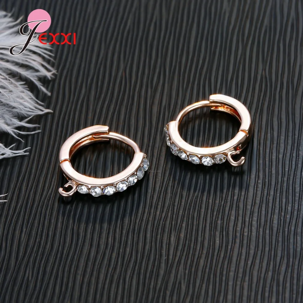 Korean Style Various Models Crystal Earring Findings Genuine 925 Sterling Silver Earring Findings Jewelry Accessories For DIY