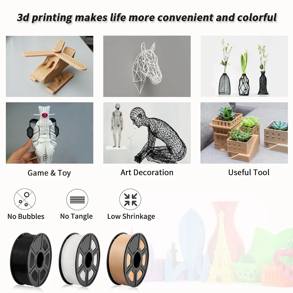 SUNLU 10KG 3D Filament PLA /PLA PLUS Filament 10kg 22 Lbs 1.75mm 3D Printer Filament Environmentally Friendly High Strength PLA