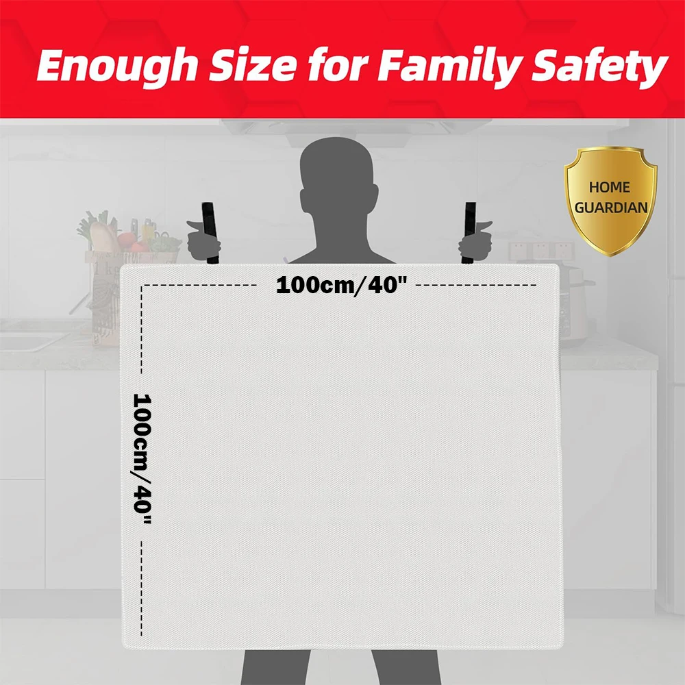 Portable Emergency Fire Blanket Retardant Fire Suppression Blanket Survival Shelter Safety Cover Fireproof Mat