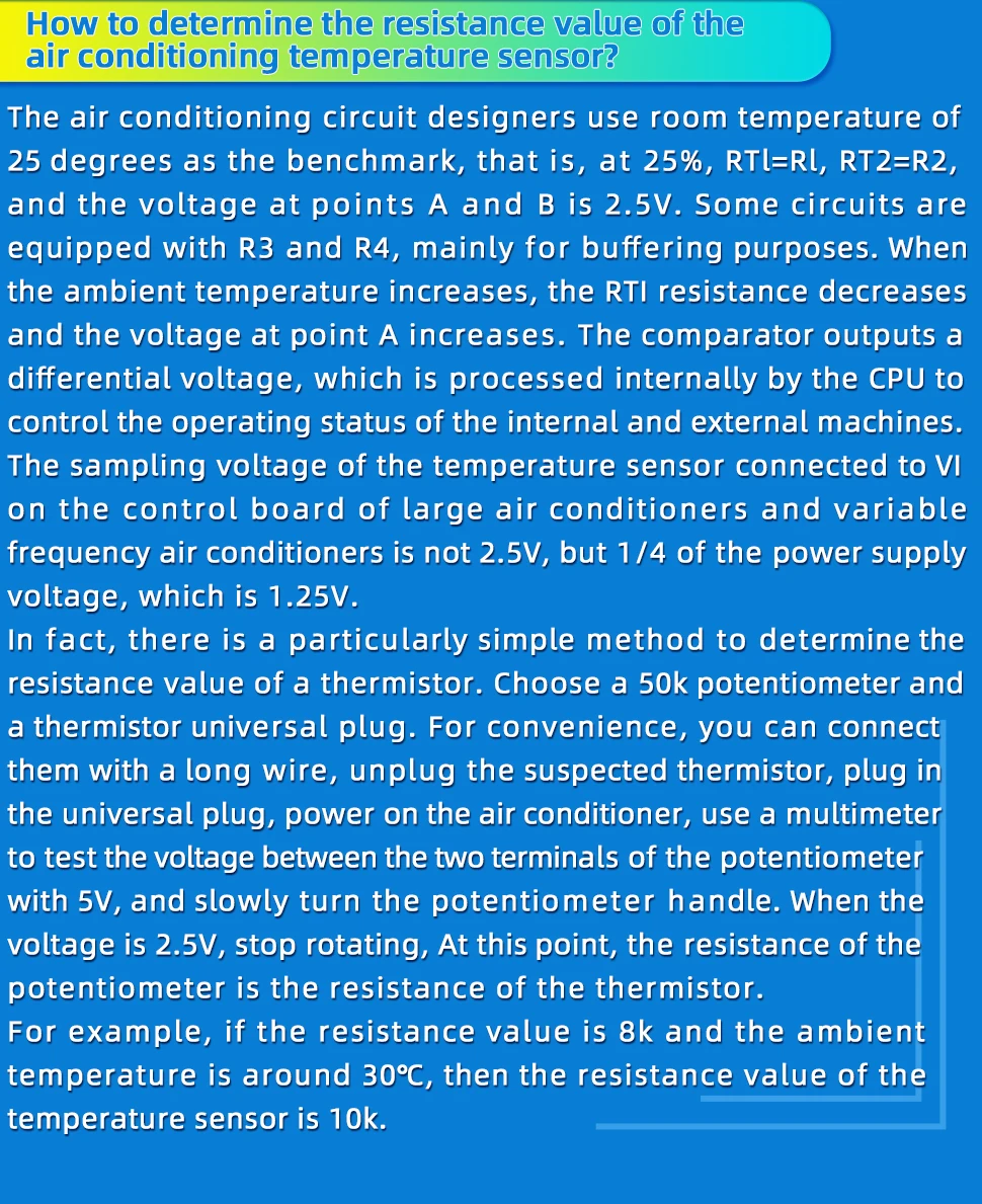 1pcs 40cm Air Conditioning Temperature Sensor 5K 10K 15K 20K 50K 100K Air Conditioner Tube Sensor Rubber Head Copper Head