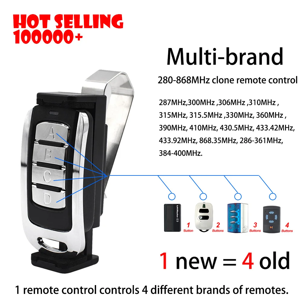 Scimagic Multi Frequency Duplicator 280-868MHz Fixed & Rolling Code 433MHz Garage Door Gate Remote Control Handheld Transmitter