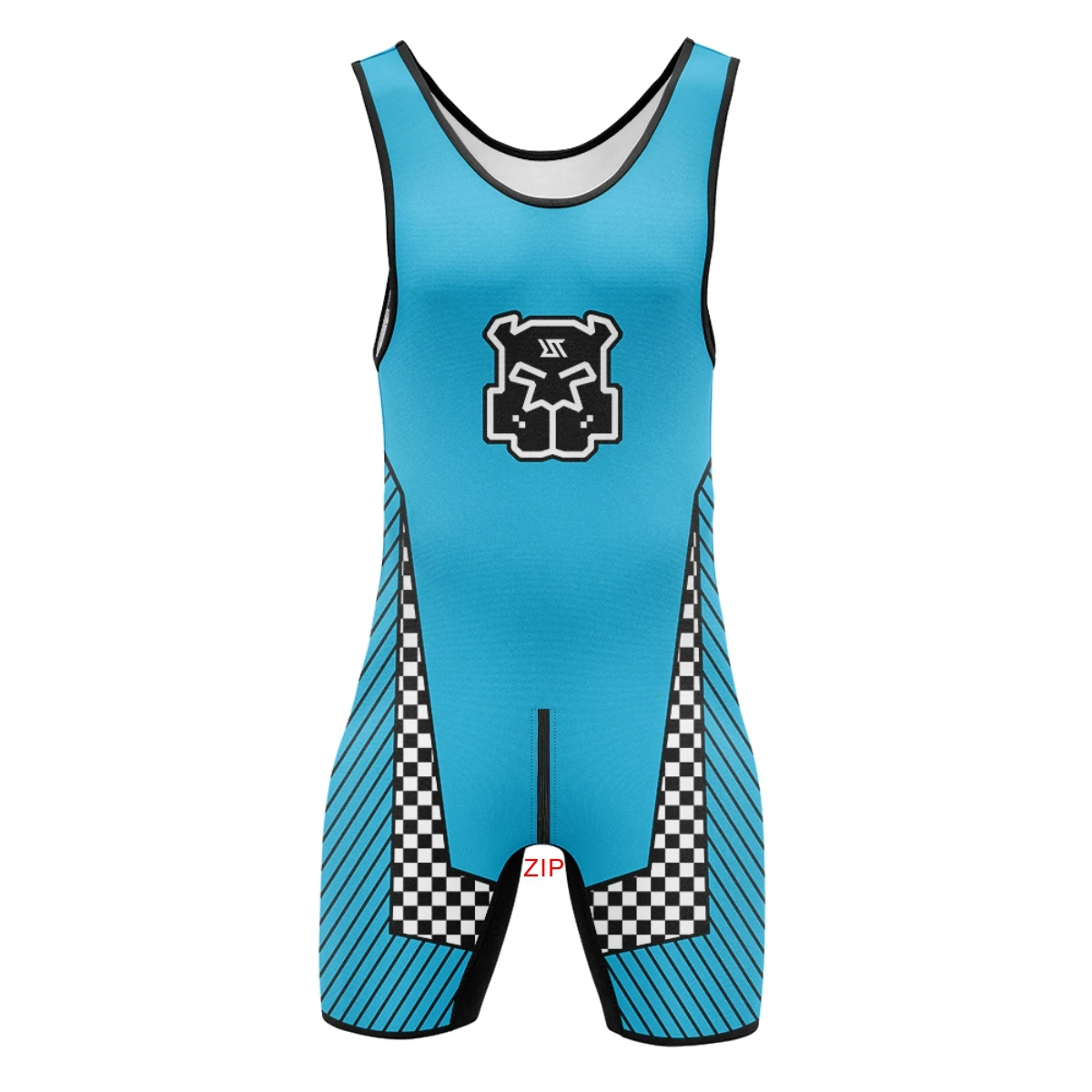Mens Wrestling Singlets Front And Back Zipper Dog SexyMan Bodysuits RT One-Piece Undershirts Powerlifting Sleeveless Sleepwear
