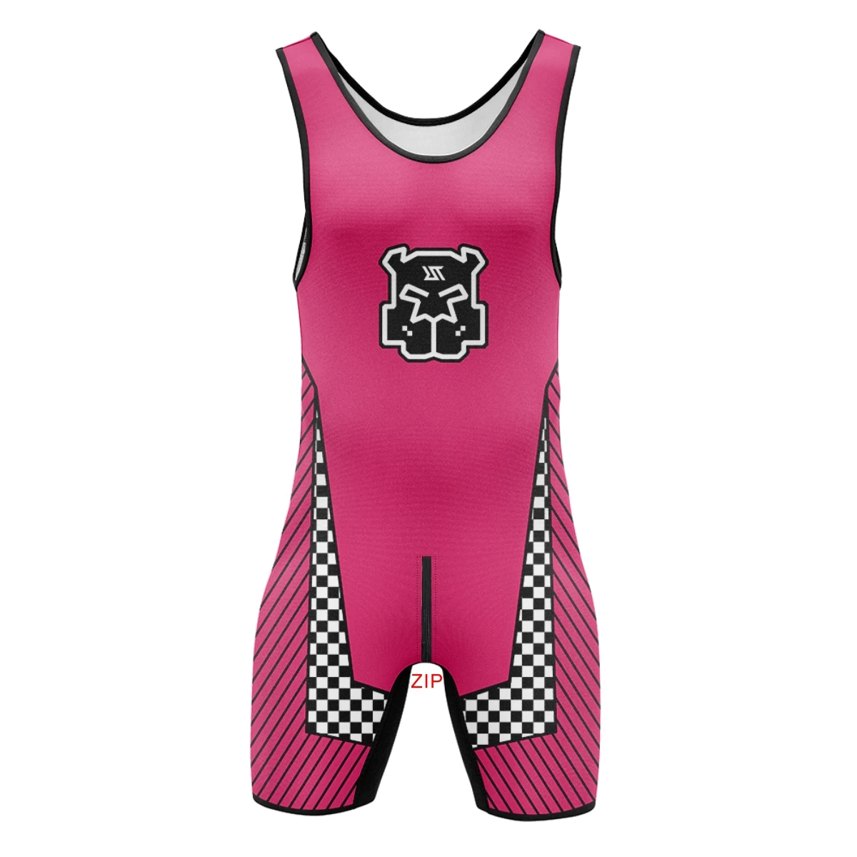 Mens Wrestling Singlets Front And Back Zipper Dog SexyMan Bodysuits RT One-Piece Undershirts Powerlifting Sleeveless Sleepwear